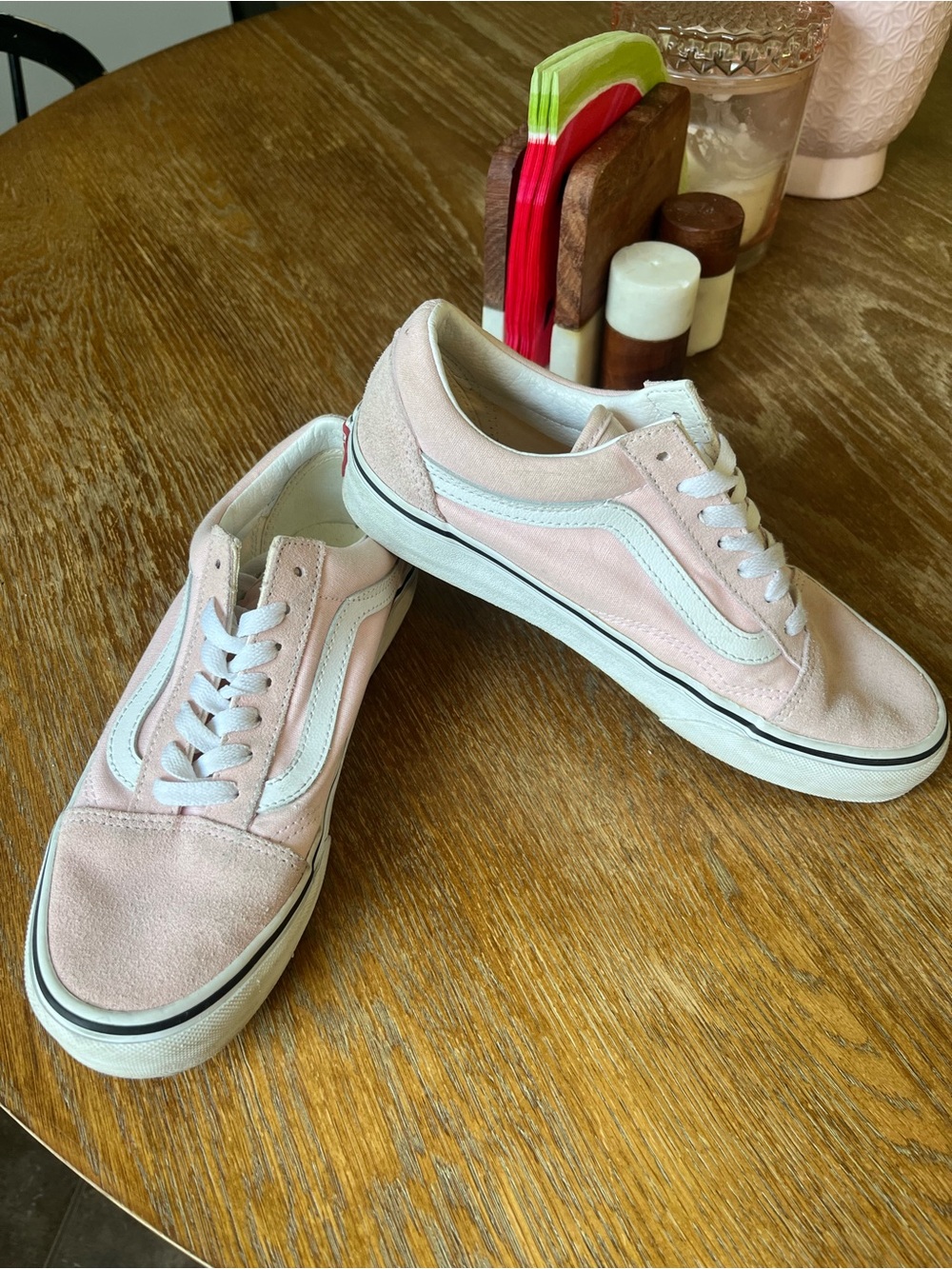 Pink Low-Top Suede Vans (size 7)